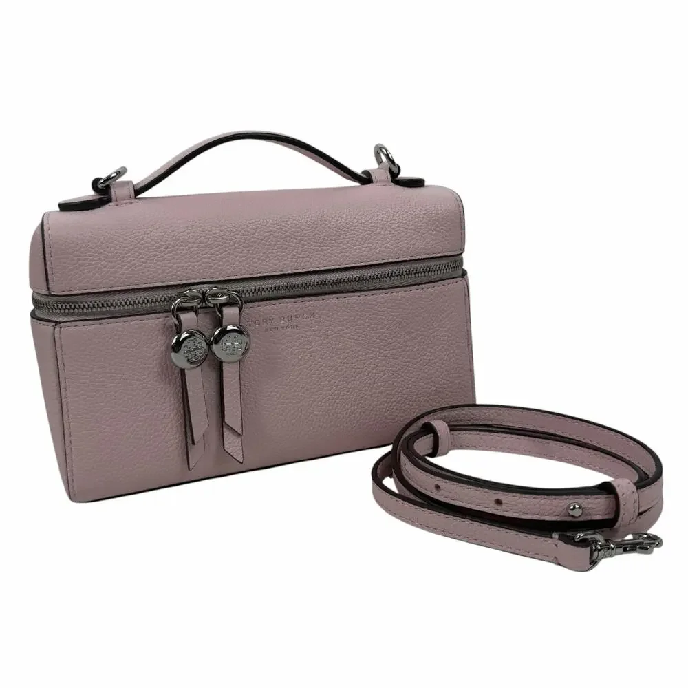 Tory Burch Slim Romy Top Handle Bag Leather Crossbody Bag Rose Pink